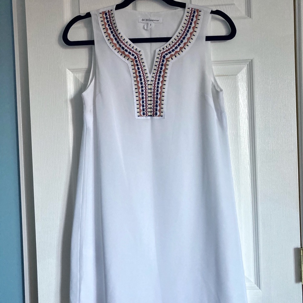 White shift dress from BCBG